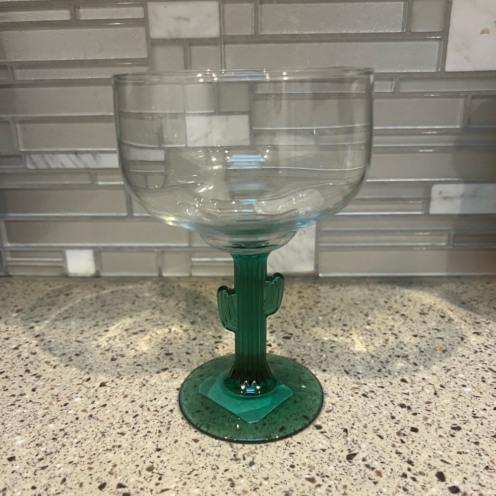 Green Cactus Margarita Glass